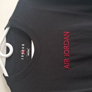 Jordan Tee - Size Large, Black shirt with Red Air Jordan Wordmark stitching